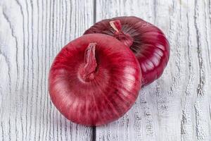 Ripe violet onion for cooking photo