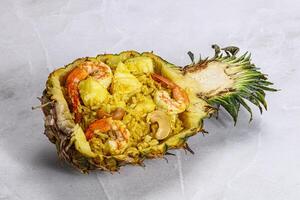 Thai cuisine - rice with prawn in pineapple photo