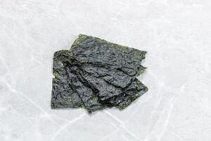 Korean nori seaweed chips heap photo