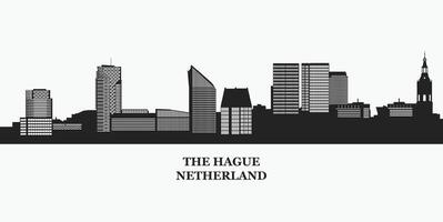 el la Haya ciudad horizonte silueta ilustración vector