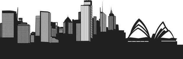 Sydney city skyline silhouette vector