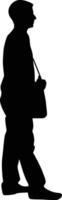 Silhouette of student full body. College illustration vector