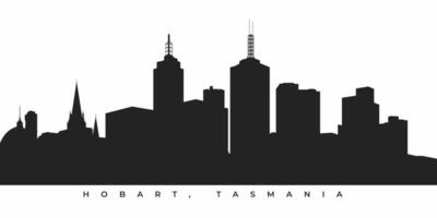 Hobart Tasmania city skyline silhouette vector