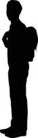 Silhouette of student full body. College illustration vector