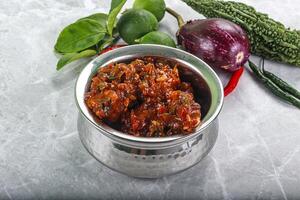 Chinese cuisine - Chicken manchurian gravy photo