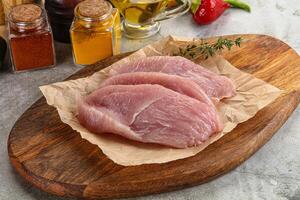 Raw turkey breast fillet steak photo