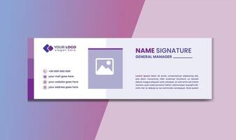 Unique Modern Email Signature Design template. Email signature template design banner Business e signature clean professional design vector