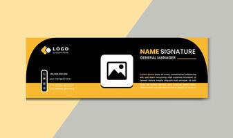 Unique Modern Email Signature Design template. Email signature template design banner Business e signature clean professional design vector