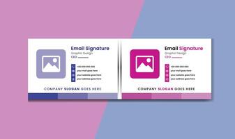 Unique Modern Email Signature Design template. Email signature template design banner Business e signature clean professional design vector