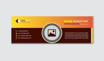 Unique Modern Email Signature Design template. Email signature template design banner Business e signature clean professional design vector