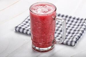 Strawberry and banana cold smoothie photo