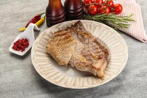 Grilled pork neck juicy steack photo