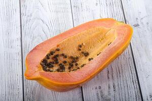 Sweet and juicy tropical papaya photo