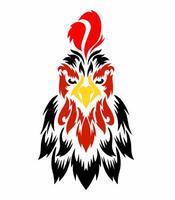 illustration graphics of tribal art design abstract face of a rooster vector