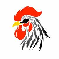 Tribal art design abstract rooster head clip art, logo, elements vector