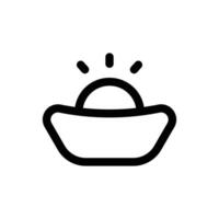 Simple Gold Ingot icon. The icon can be used for websites, print templates, presentation templates, illustrations, etc vector