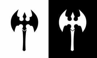 template logo design black and white axe vector