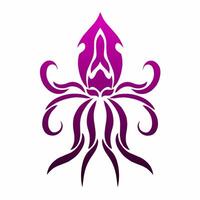 illustration graphics of tribal art tattoo design abstract squid vector