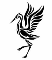 tribal art design crane bird on a white background vector