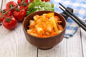 Korean food - pickled bamboo stalks photo