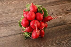 Heap ripe fresh red radish photo