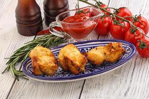 Chicken breast shashlik - grilled meat photo