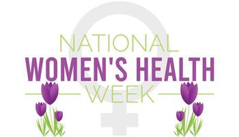 nacional De las mujeres salud semana observado cada año en mayo. modelo para fondo, bandera, tarjeta, póster con texto inscripción. vector