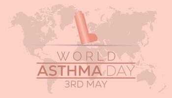 World Asthma Day observed every year in May. Template for background, banner, card, poster with text inscription. vector