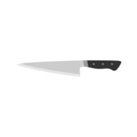 garasuki japanese kitchen knife flat design illustration isolated on white background. A traditional Japanese kitchen knife with a steel blade and wooden handle. vector