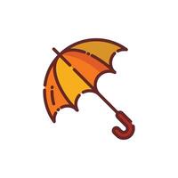 Umbrella Lineal Icon - Autumn Season Icon Illustration Design vector