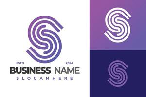 Letter S Monogram Linear logo design symbol icon illustration vector