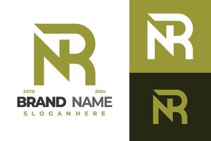 Letter NR Monogram logo design symbol icon illustration vector