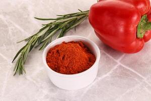 Red paprika powder aroma seasoning photo