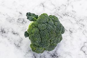 Raw ripe green broccoli cabbage photo