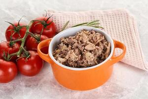 Canned tuna fish for salad photo