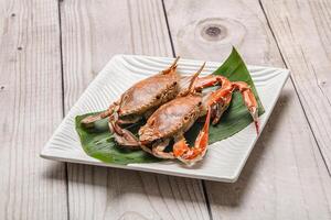 Yummy boiled crab in the plate photo