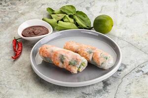 Vietnamese spring roll with prawn photo