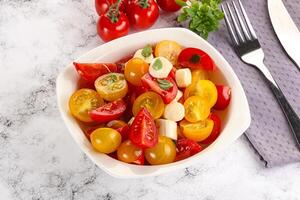 Italian Caprese salad with tomato and mozzarella photo
