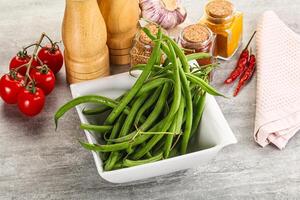 Raw green bean string uncooked photo