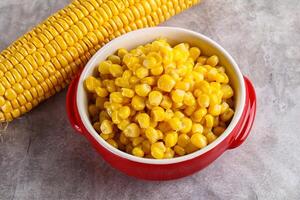 Marinated corn in the bowl photo