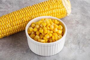 Marinated corn in the bowl photo