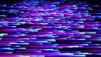 Abstract digital background with glowing neon particle lines. movement of a stream of luminous bright lines. Digital technology, social media connections, fast internet connection. Seamless loop video