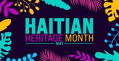 May is Haitian Heritage Month background template. Holiday concept. use to background, banner, placard, card, and poster design template with text inscription and standard color. vector