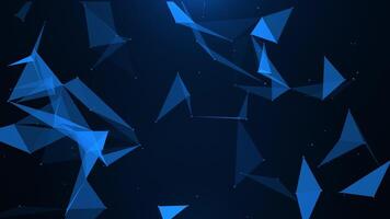 Abstract futuristic background with plexus of lines, dots and triangles, digital technology, big data, high-speed connection visualization. Seamless loop abstract background science fiction theme video