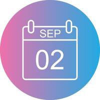 September Line Gradient Circle Icon vector