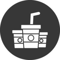 Plastic Cup Glyph Inverted Icon vector