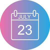 July Line Gradient Circle Icon vector