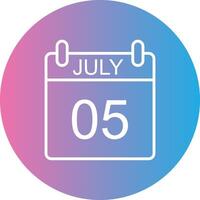 July Line Gradient Circle Icon vector