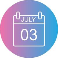 July Line Gradient Circle Icon vector