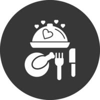 Dinner Glyph Inverted Icon vector